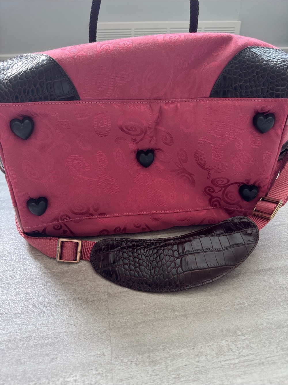 Brighton Pink/ Chocolate Heart Large Beauty Case / Travel Bag đź’Ľ - Picture 7 of 9